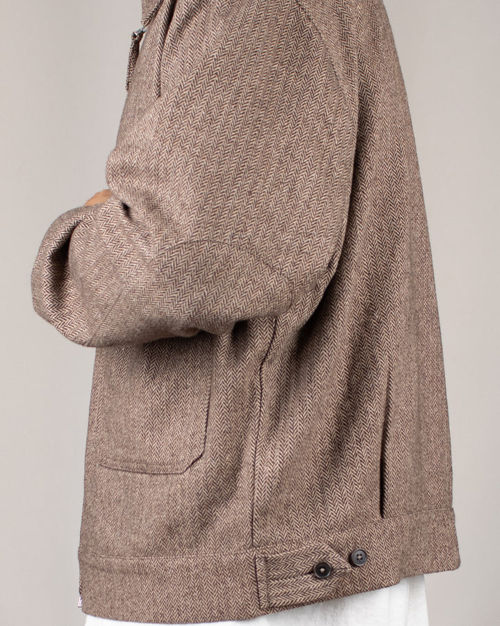 E130 Jacket Wool Herringbone Brown