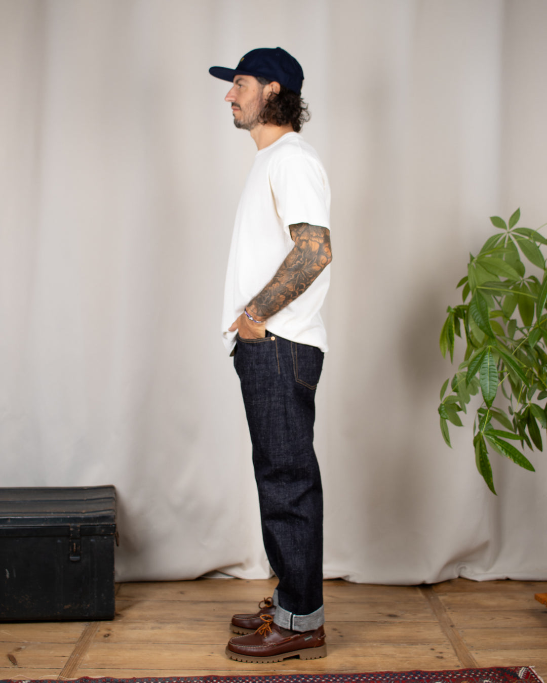 0611 15.5oz Slub Nep Denim Relax Fit One Wash Indigo