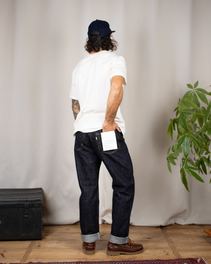 0611 15.5oz Slub Nep Denim Relax Fit One Wash Indigo