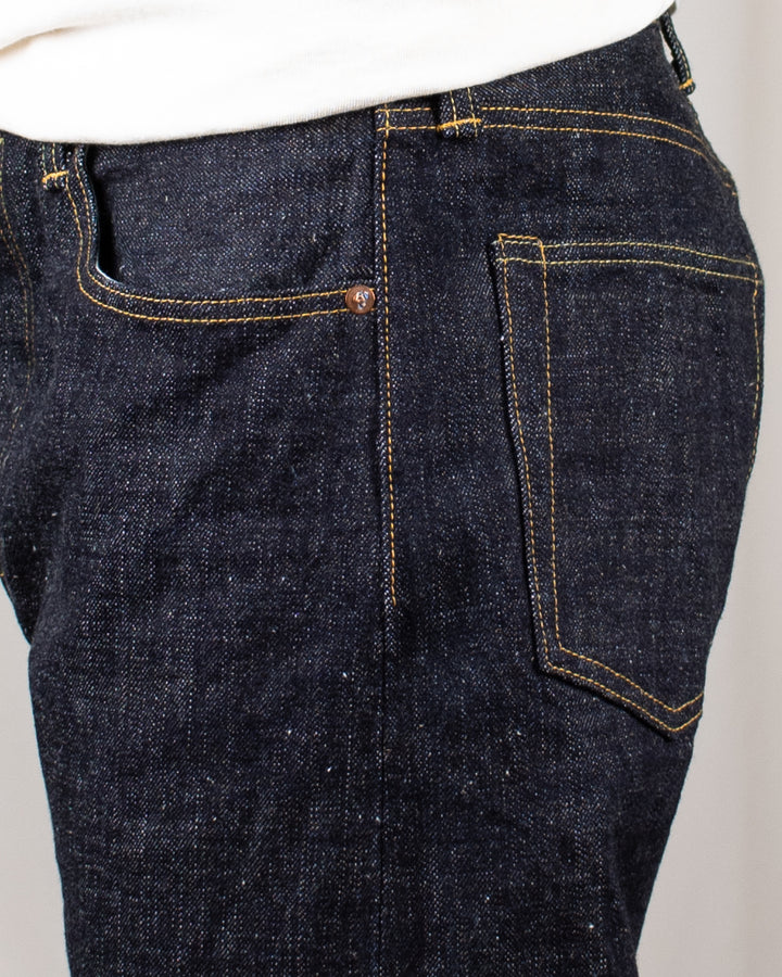 0611 15.5oz Slub Nep Denim Relax Fit One Wash Indigo