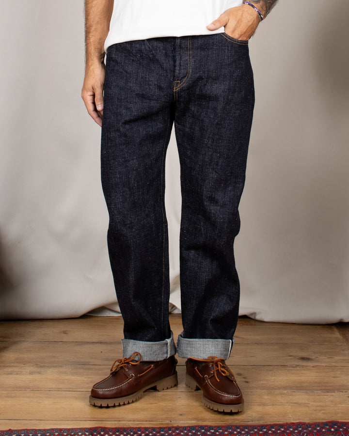 0611 15.5oz Slub Nep Denim Relax Fit One Wash Indigo