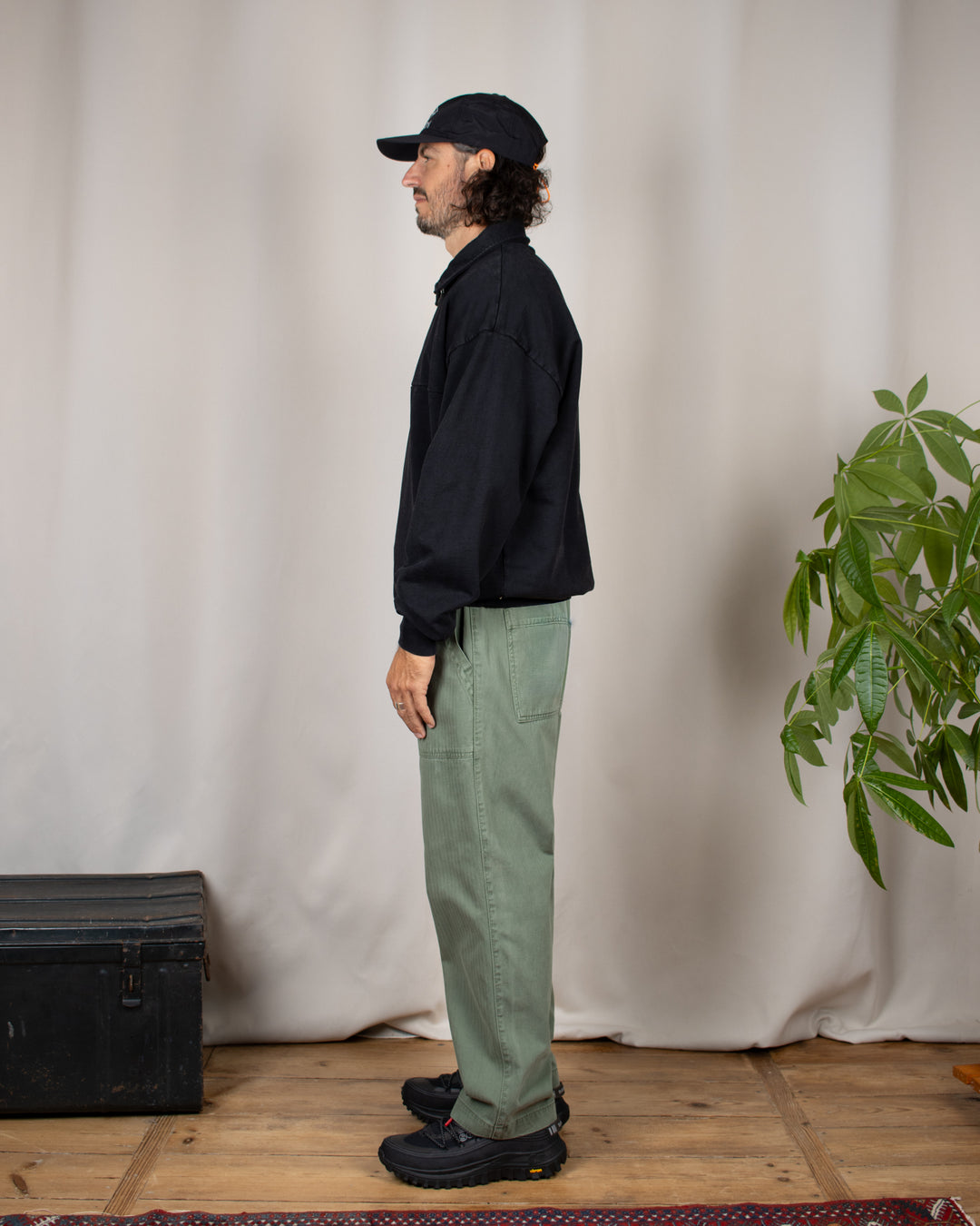 WBLoke Washed Zip Polo Black