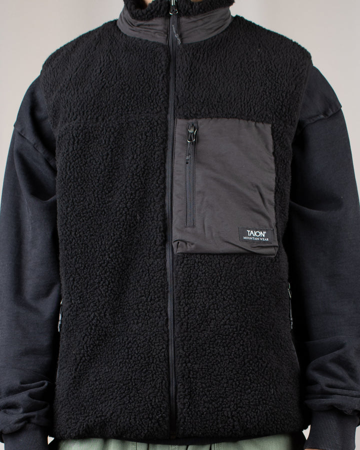 Mountain Boa Fleece High-Neck Vest Black