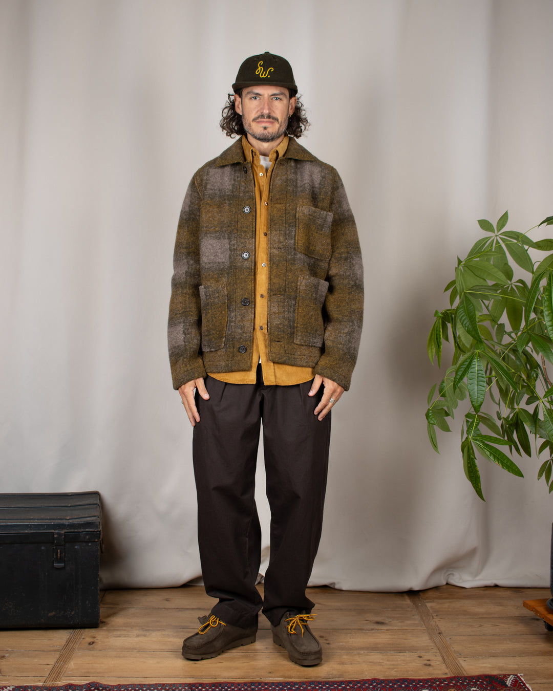 Tag Jacket Techno Melton Check Olive