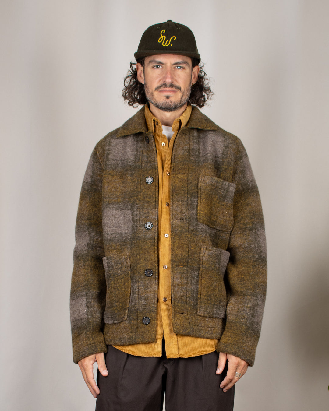 Tag Jacket Techno Melton Check Olive