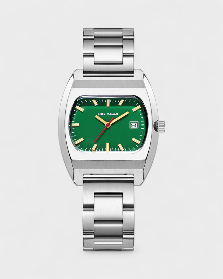 Montre Magnum Silver Basil Green Sand Steel