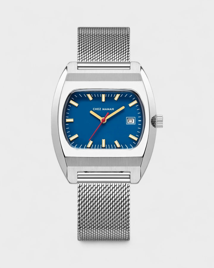 Montre Magnum Silver Denim Blue Sand Milanaise