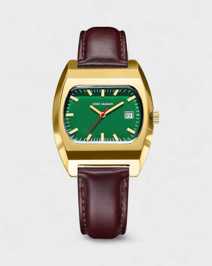 Montre Magnum Gold Basil Green Sand Dark Brown