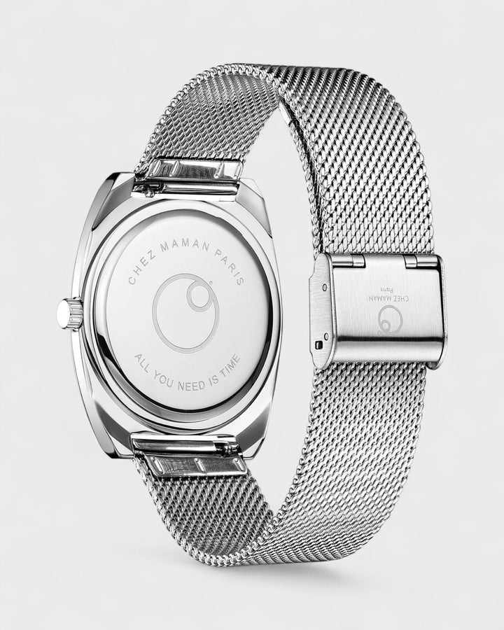 Montre Magnum Silver Denim Blue Sand Milanaise