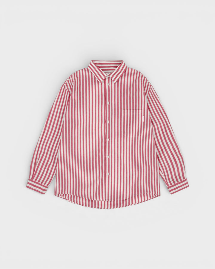Melange Stripe Shirt Red