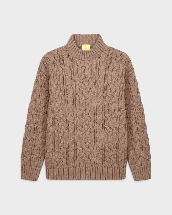Pull Ohannes Col Rond Taupe - vue de face