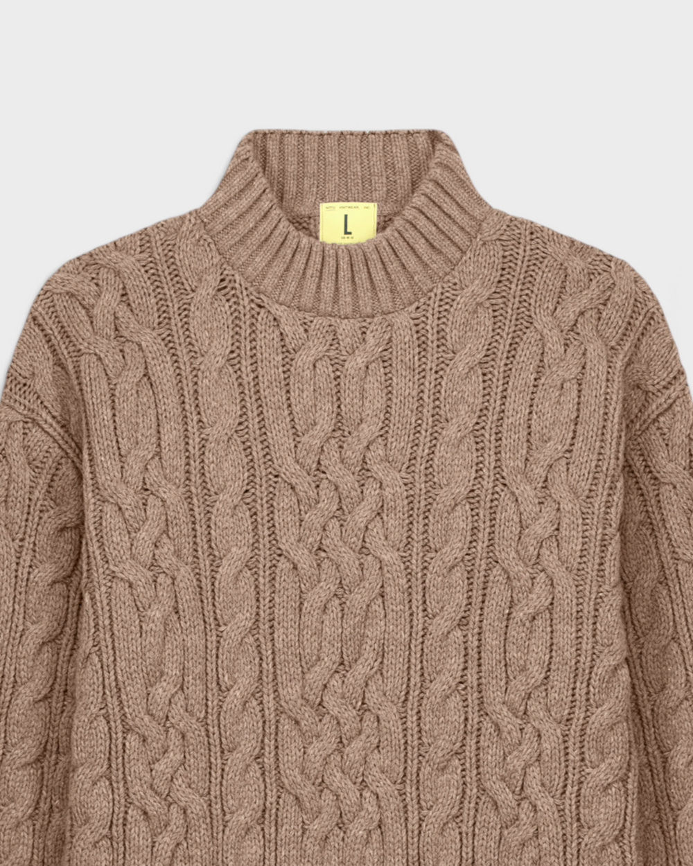 Pull Ohannes Col Rond Taupe - détail 1