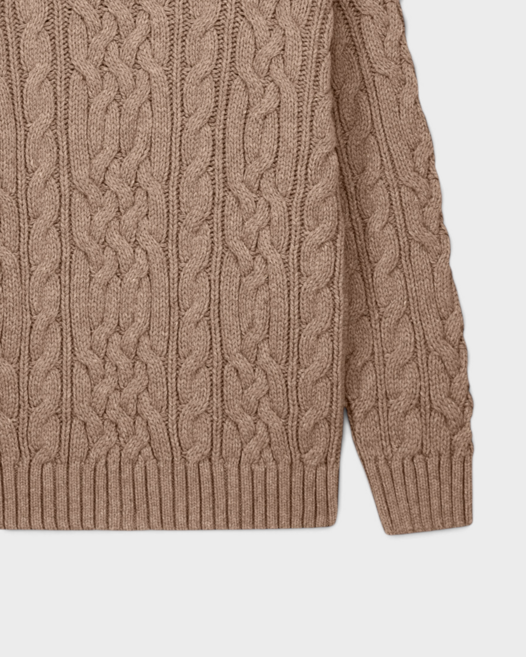 Pull Ohannes Col Rond Taupe - détail 2