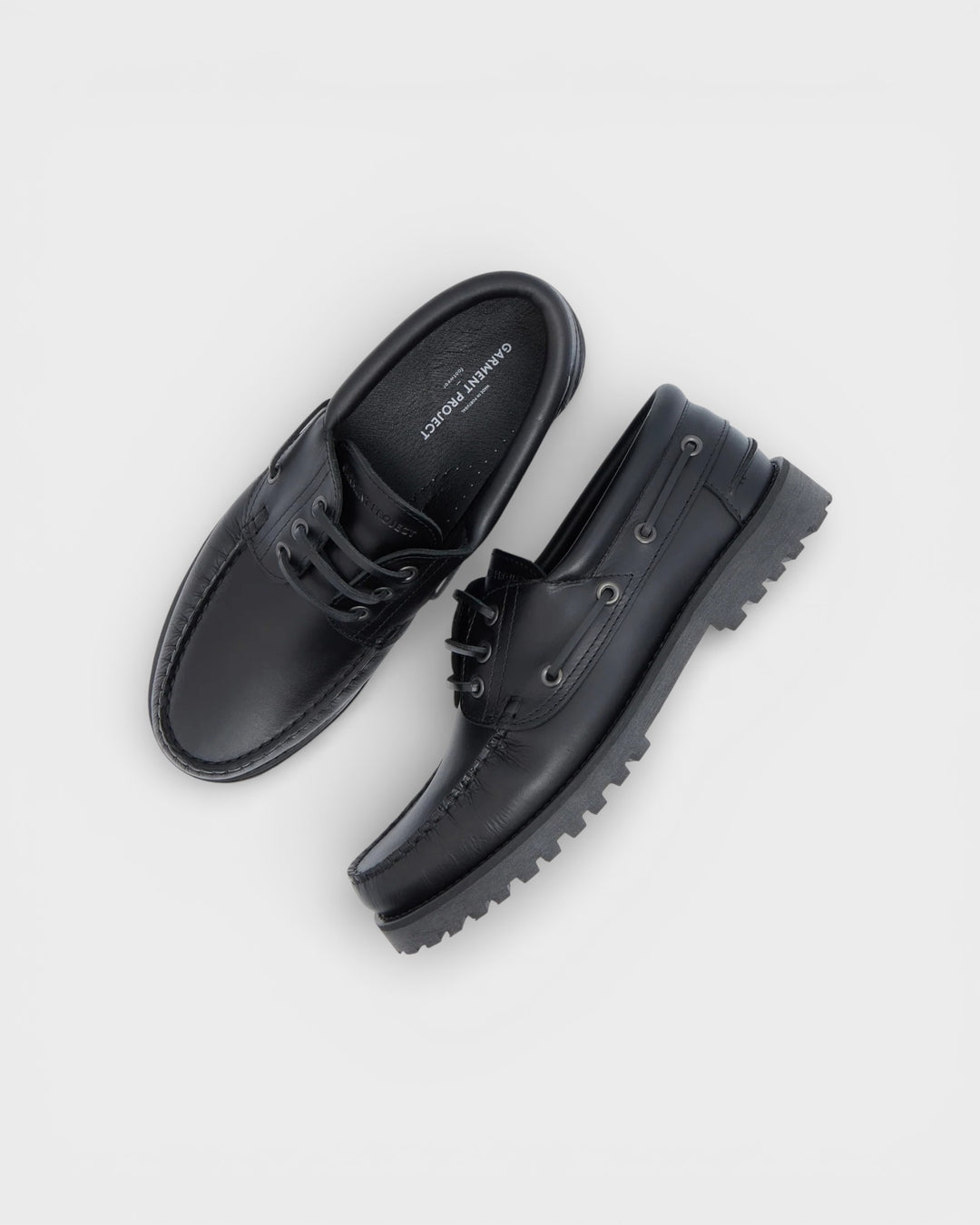 Ollie Boat Shoe Black Leather