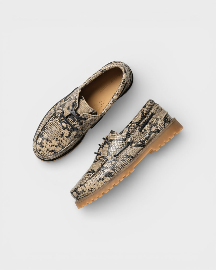 Ollie Boat Shoe Earth Snake Leather