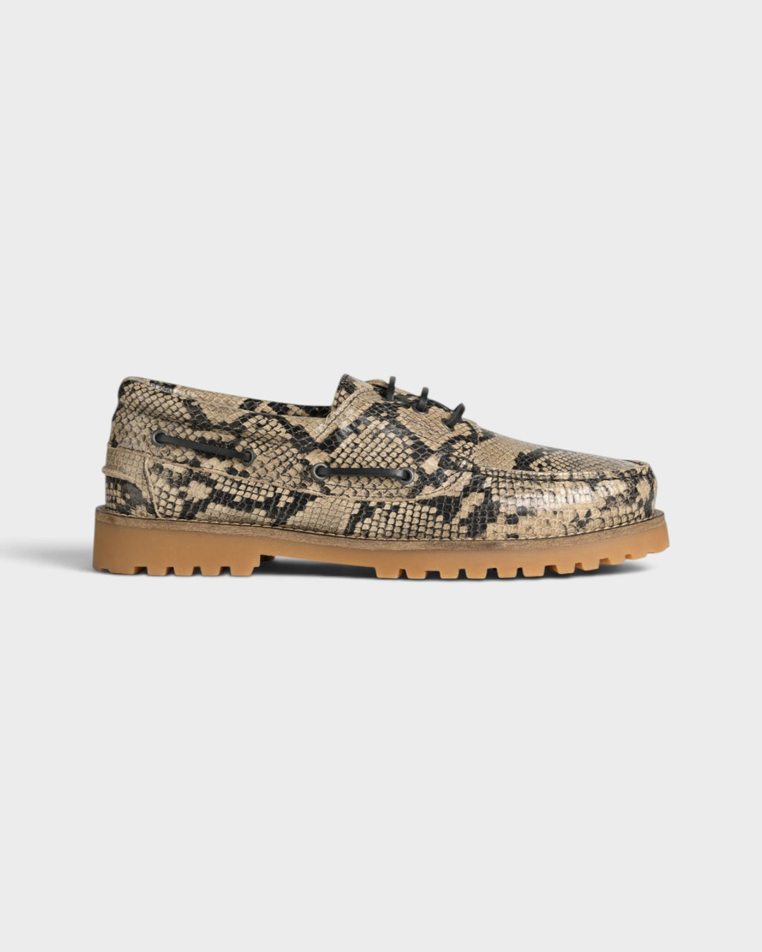 Ollie Boat Shoe Earth Snake Leather