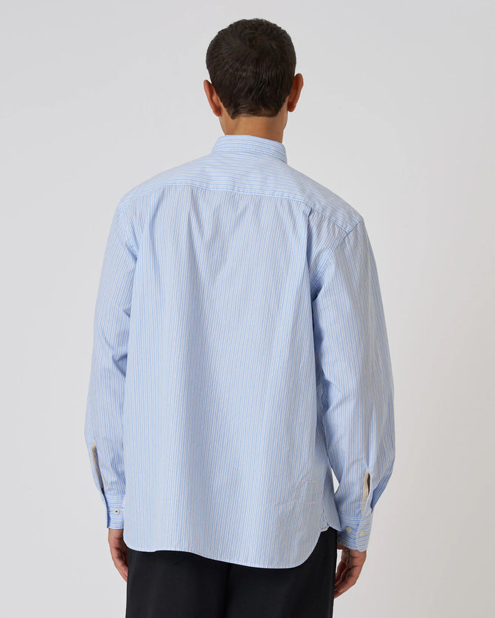 Square Pocket Shirt MC Stripe Blue