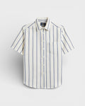 Piquet Stripe Shirt Blue