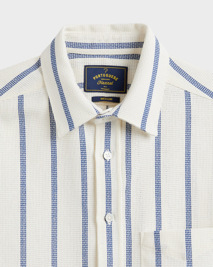 Piquet Stripe Shirt Blue