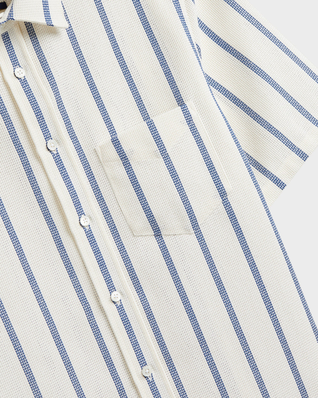 Piquet Stripe Shirt Blue