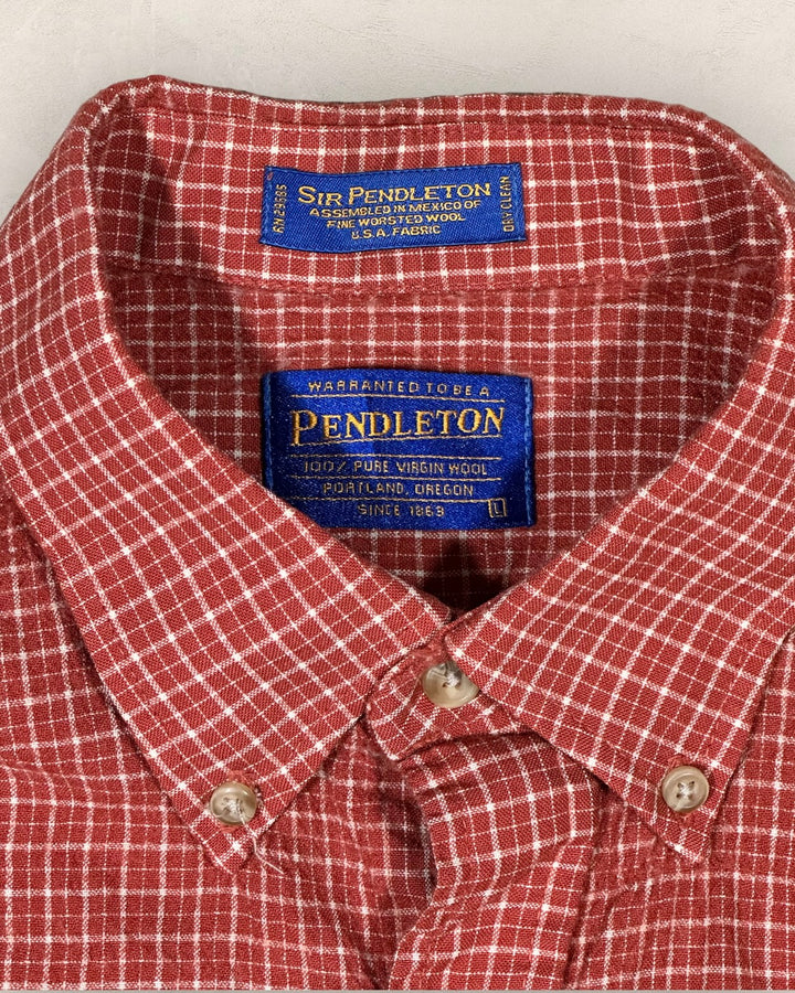 Camisa de lana Pendelton vintage ladrillo - Talla M/L