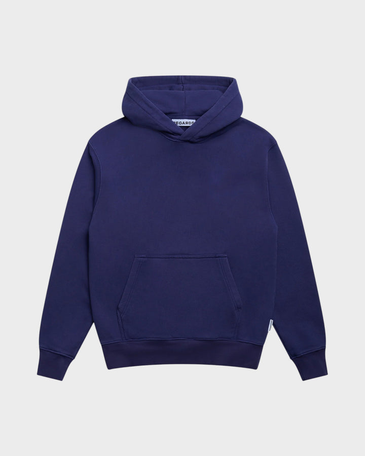 Relaxed Loopback Hoodie Blank Purple Washed