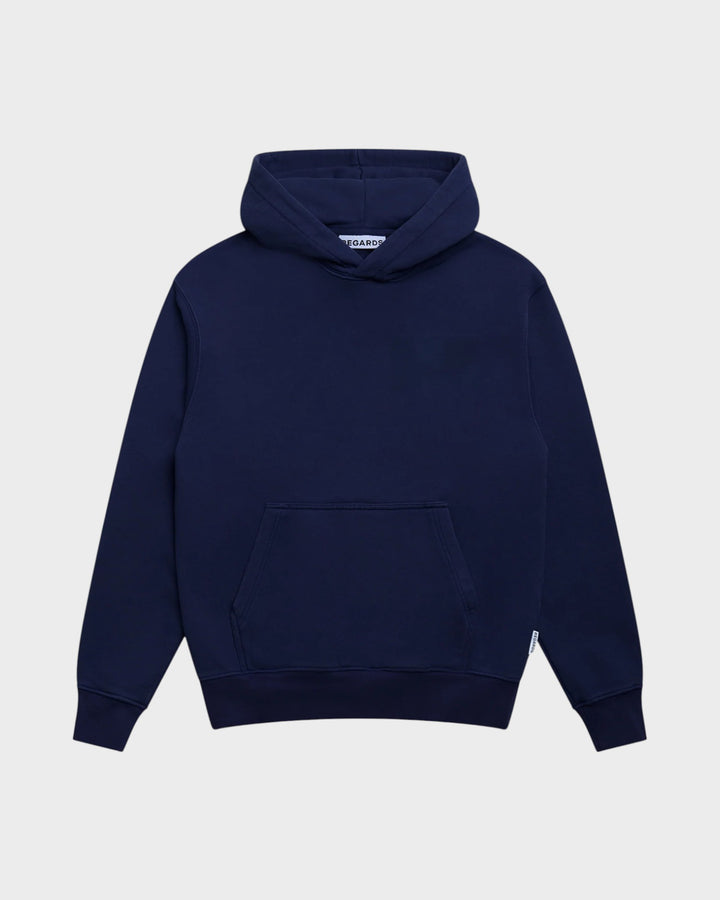 Relaxed Loopback Hoodie Blank Navy