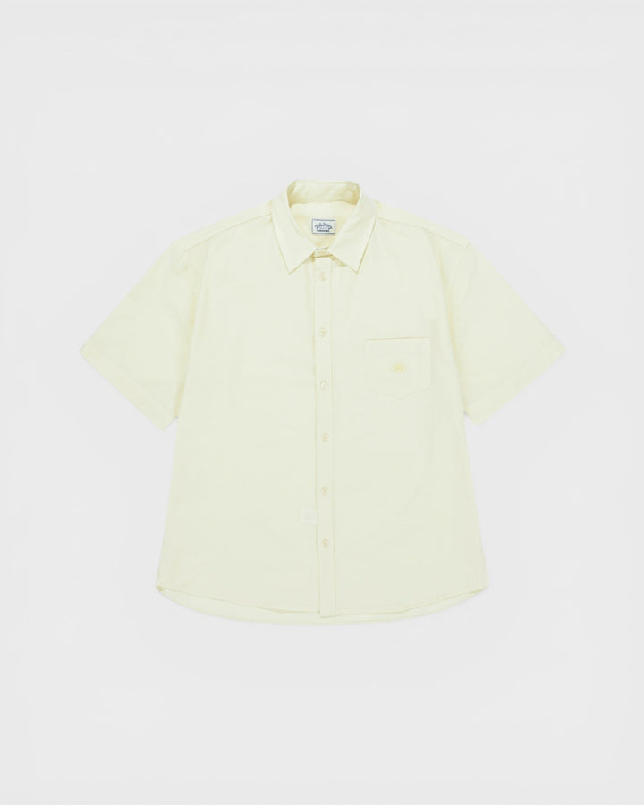 Relaxed Seersucker Half Shirt Vanilla