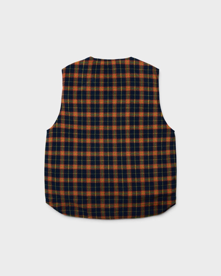 Reversible Nylon Check Vest Green