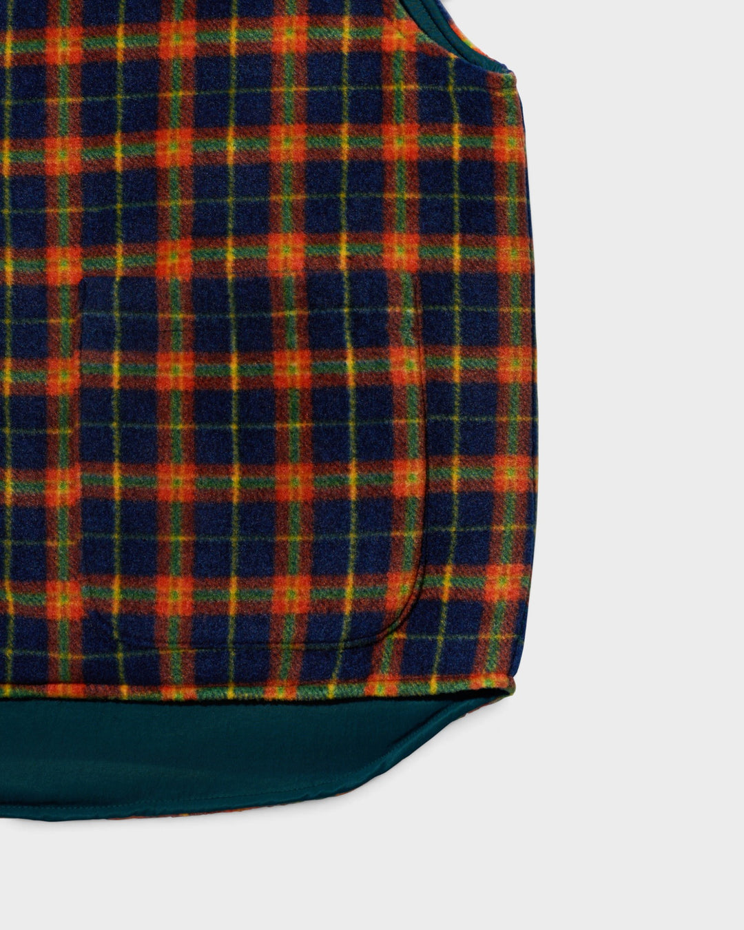 Reversible Nylon Check Vest Green