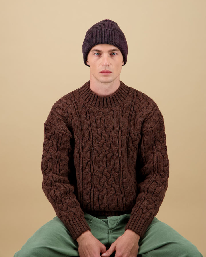 Bonnet Ara Chiné Bordeaux/Kaki