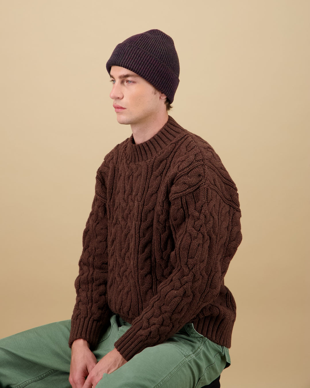 Bonnet Ara Chiné Bordeaux/Kaki