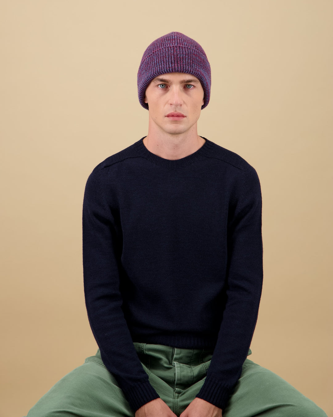 Bonnet Ara Chiné Prune/Jean