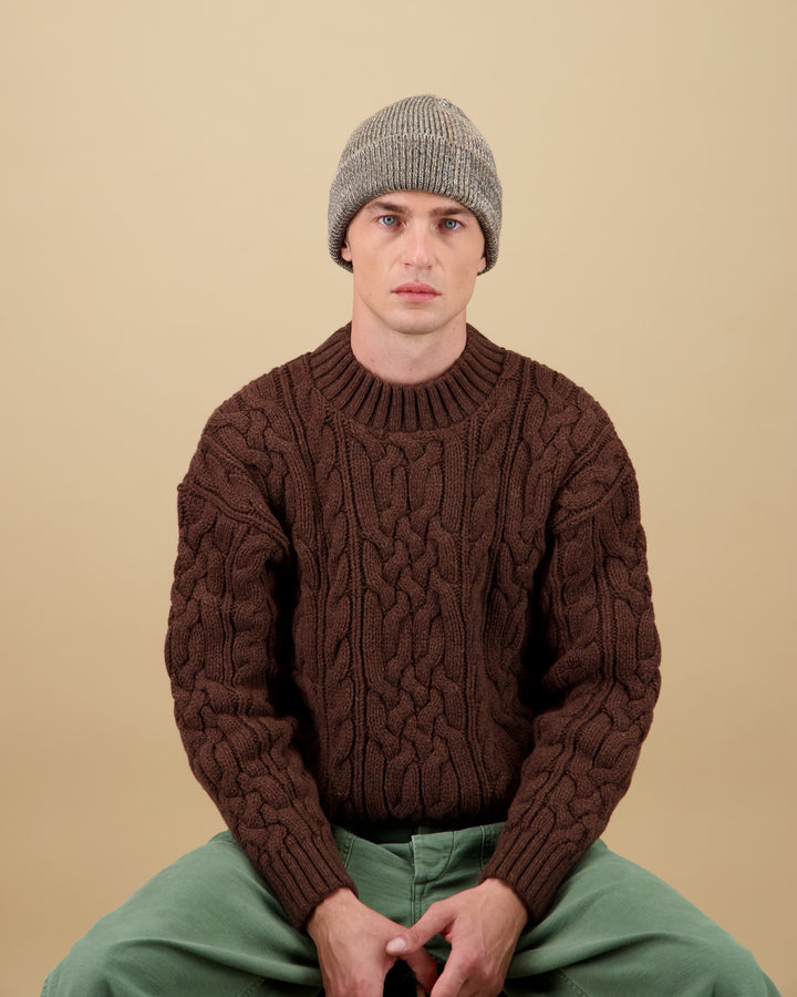 Bonnet Ara Chiné Taupe/Ecru