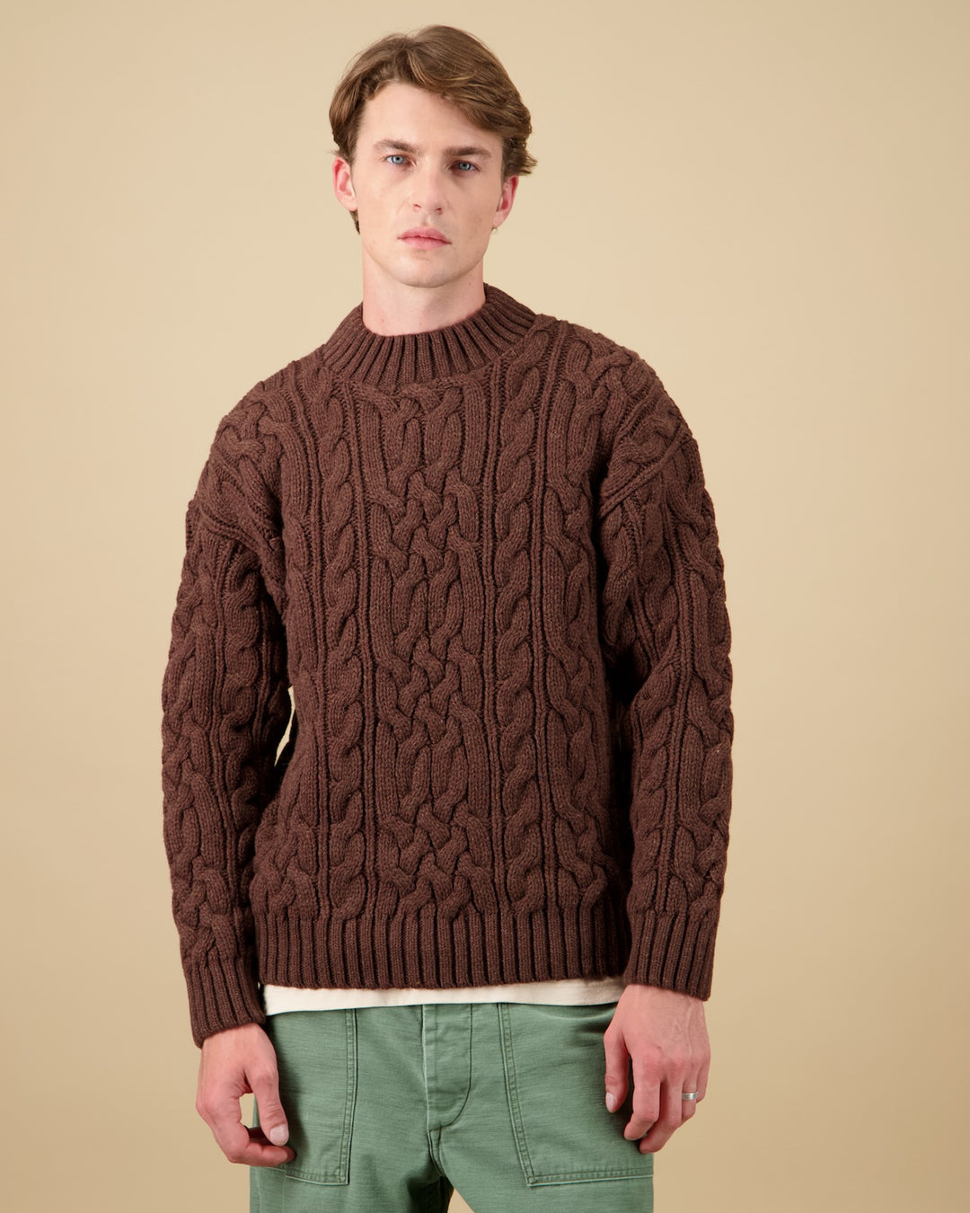 Pull Ohannes Col Rond Marron