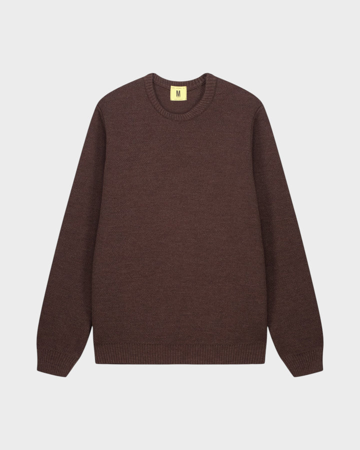 Pull Youri Col Rond Marron