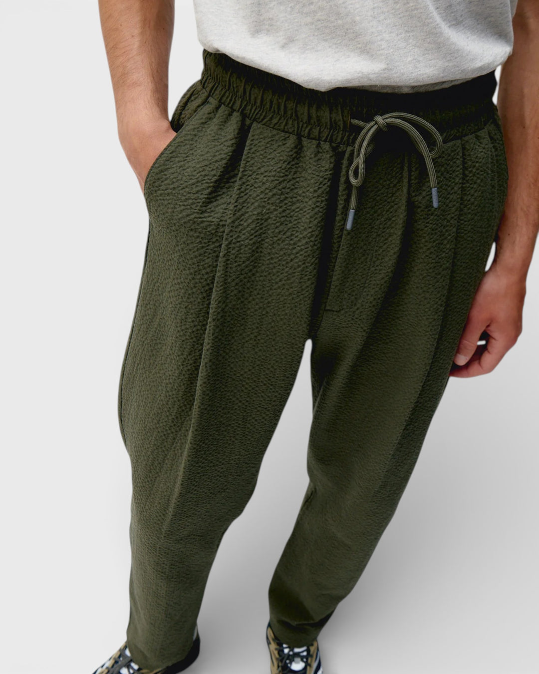 Smart Pants Seersucker Kaki