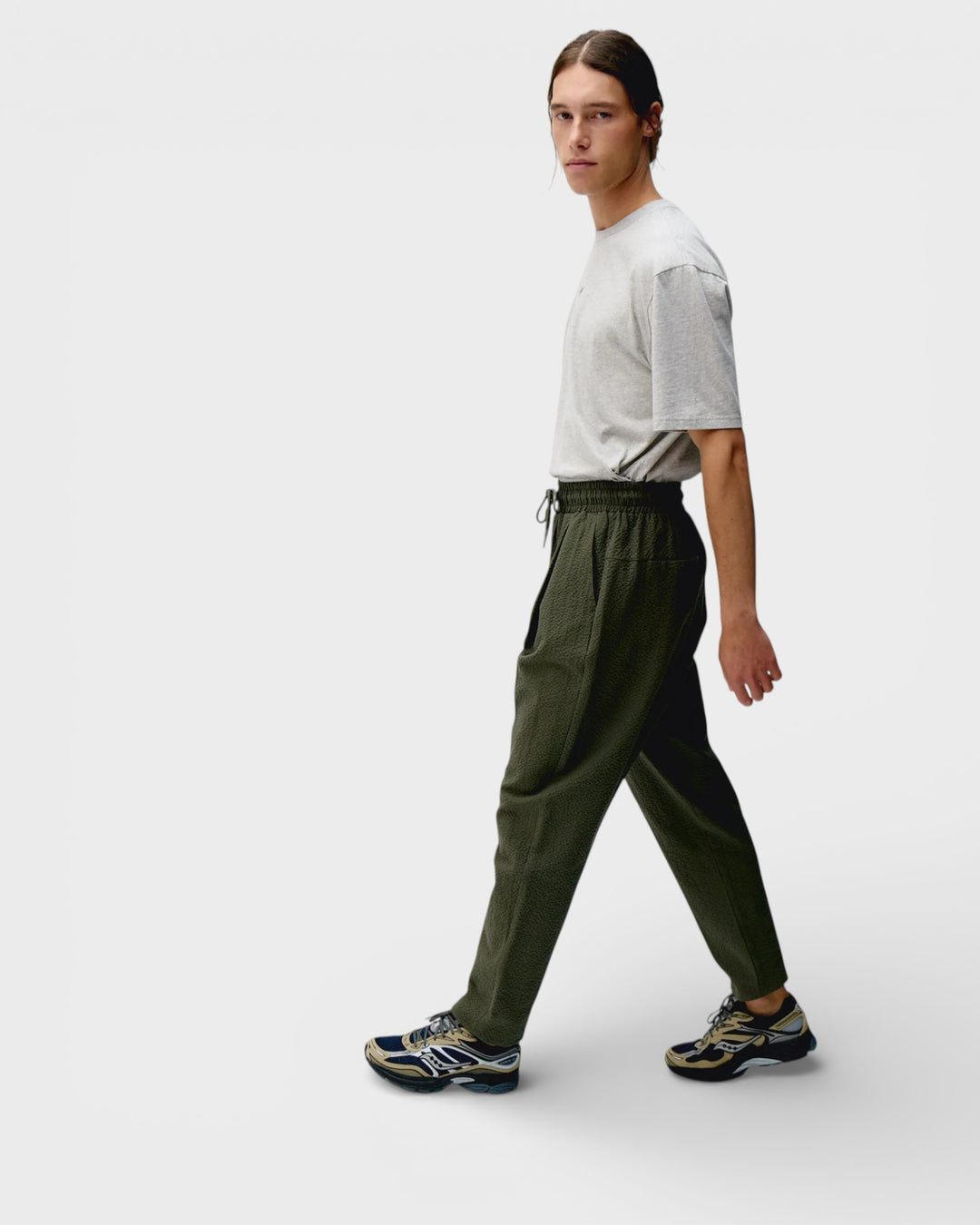 Smart Pants Seersucker Kaki