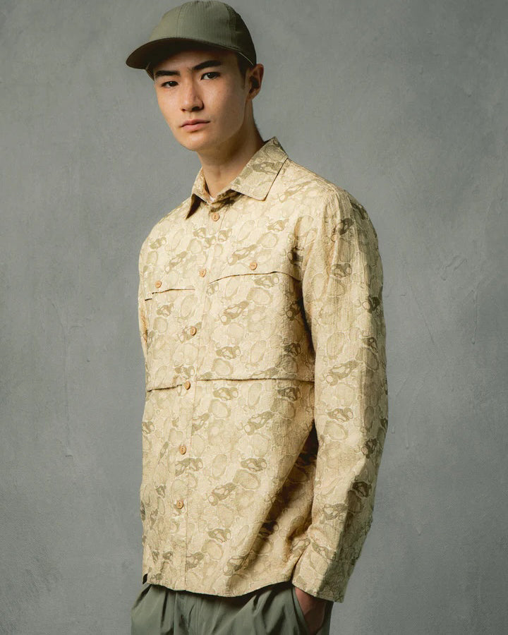 Taymount Overshirt Marble Print Ecru