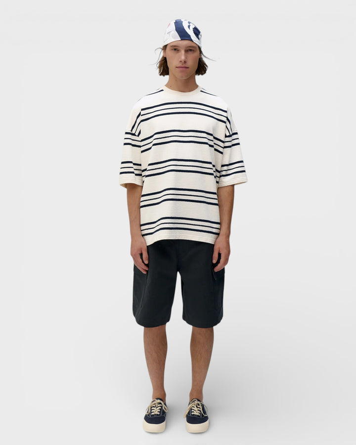 Short Sleeve Oversized T-shit Terry Dark Navy Stripes