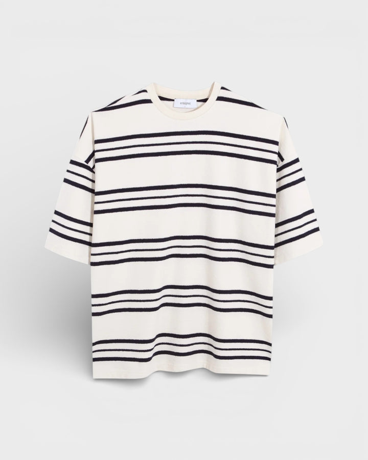 Short Sleeve Oversized T-shit Terry Dark Navy Stripes