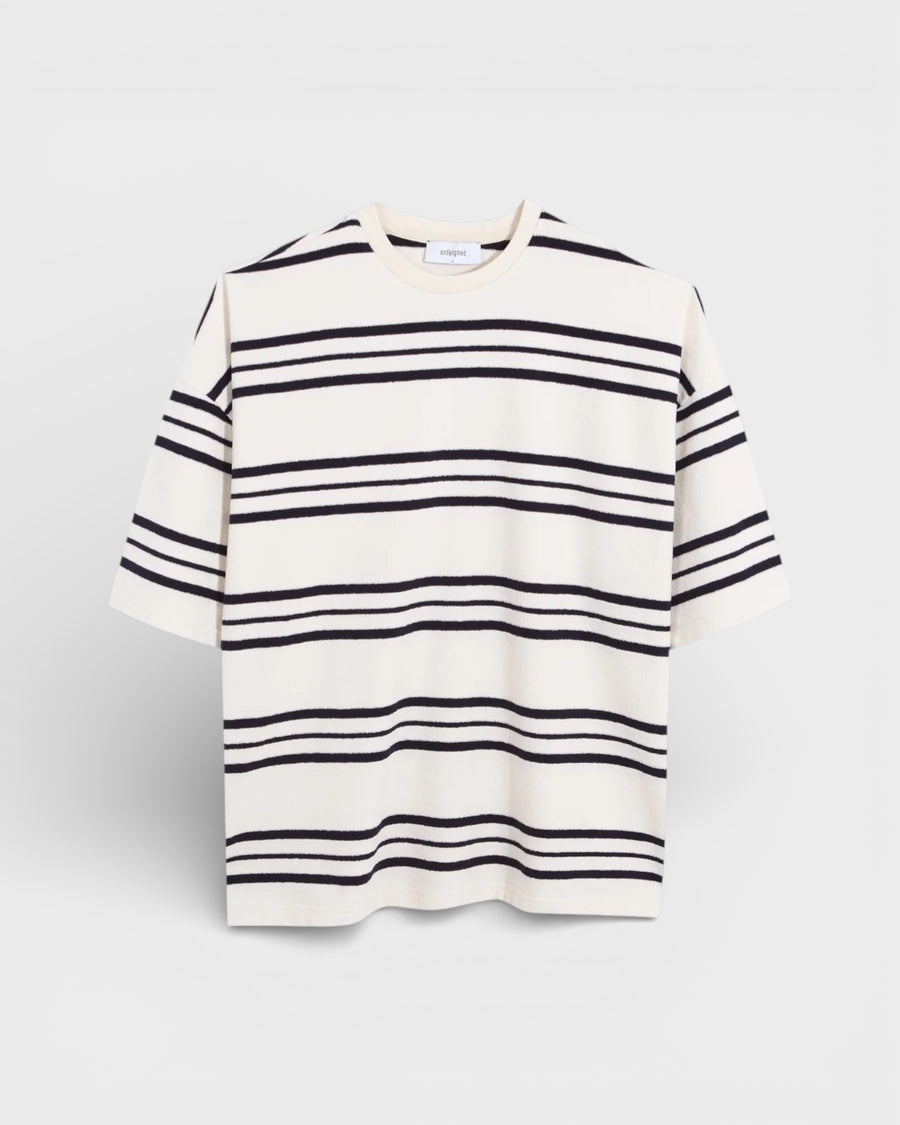 Short Sleeve Oversized T-shit Terry Dark Navy Stripes