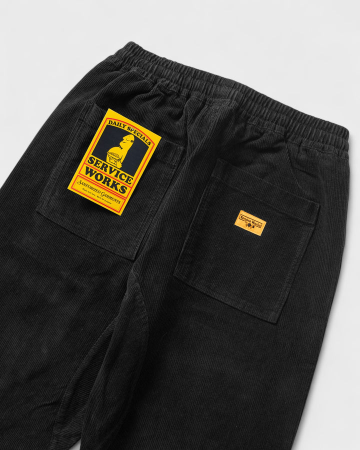 Corduroy Chef Pant Black