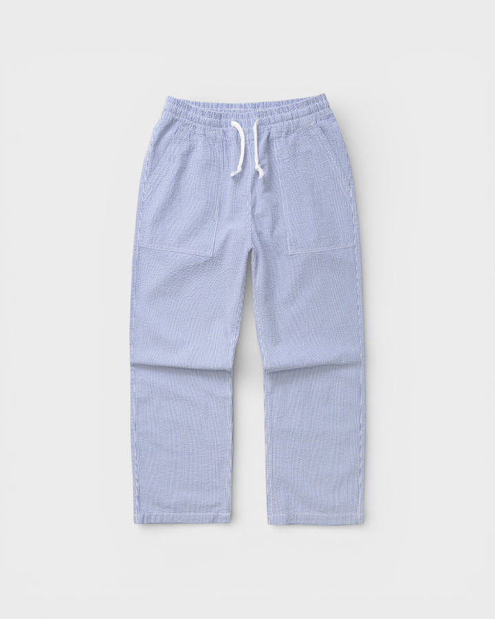 Seersucker Chef Pants Navy Stripes