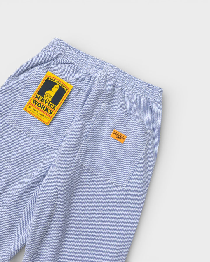 Seersucker Chef Pants Navy Stripes