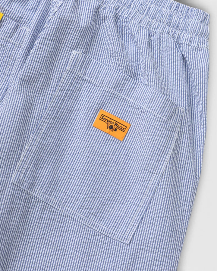 Seersucker Chef Pants Navy Stripes