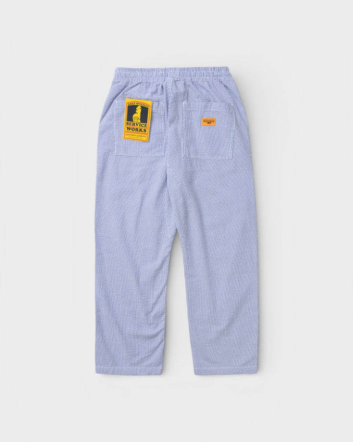 Seersucker Chef Pants Navy Stripes
