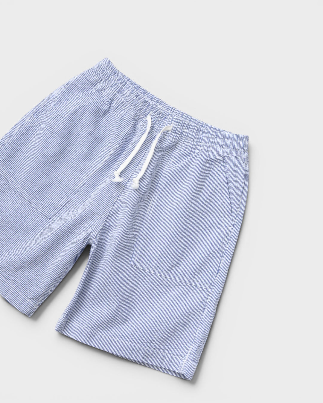 Seersucker Chef Shorts Navy Stripe