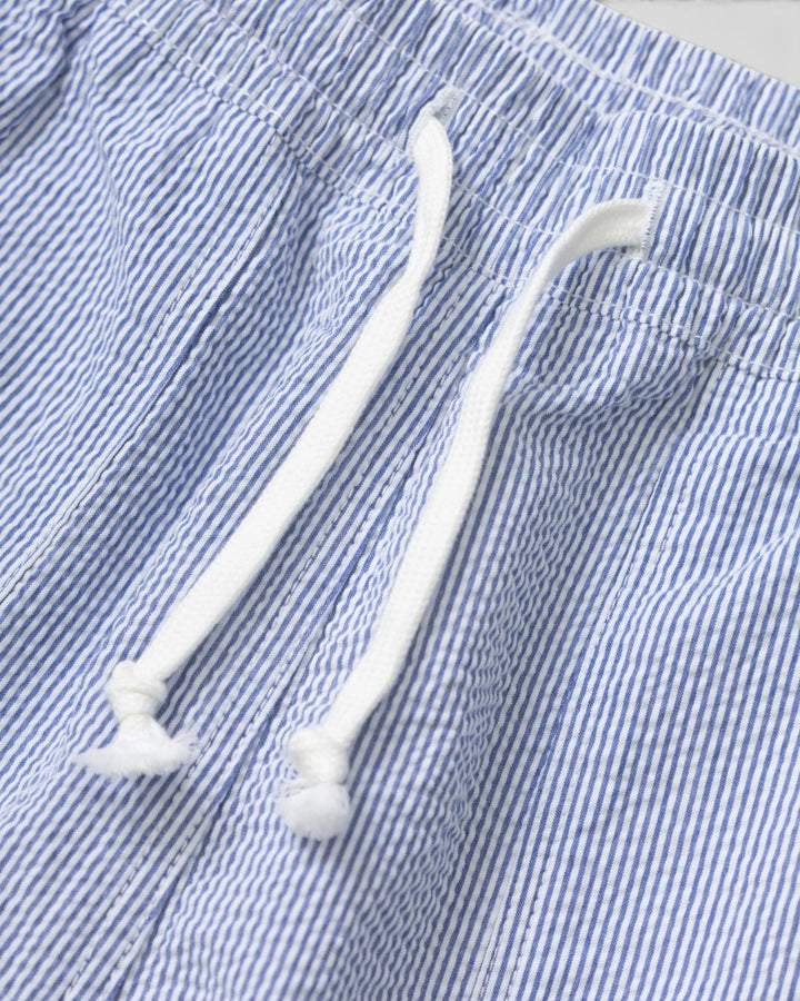 Seersucker Chef Shorts Navy Stripe