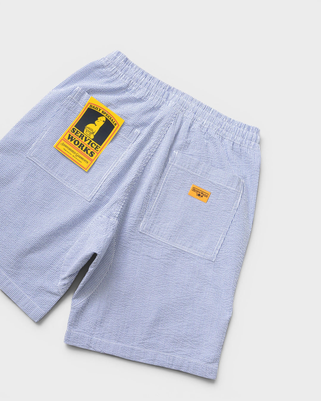Seersucker Chef Shorts Navy Stripe